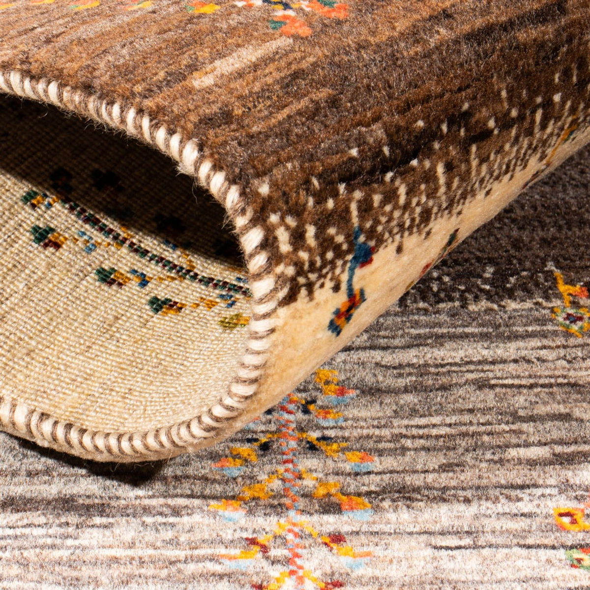 Alfombra Gabbeh - Loribaft Persa - Real - 122 x 84 cm - multicolor