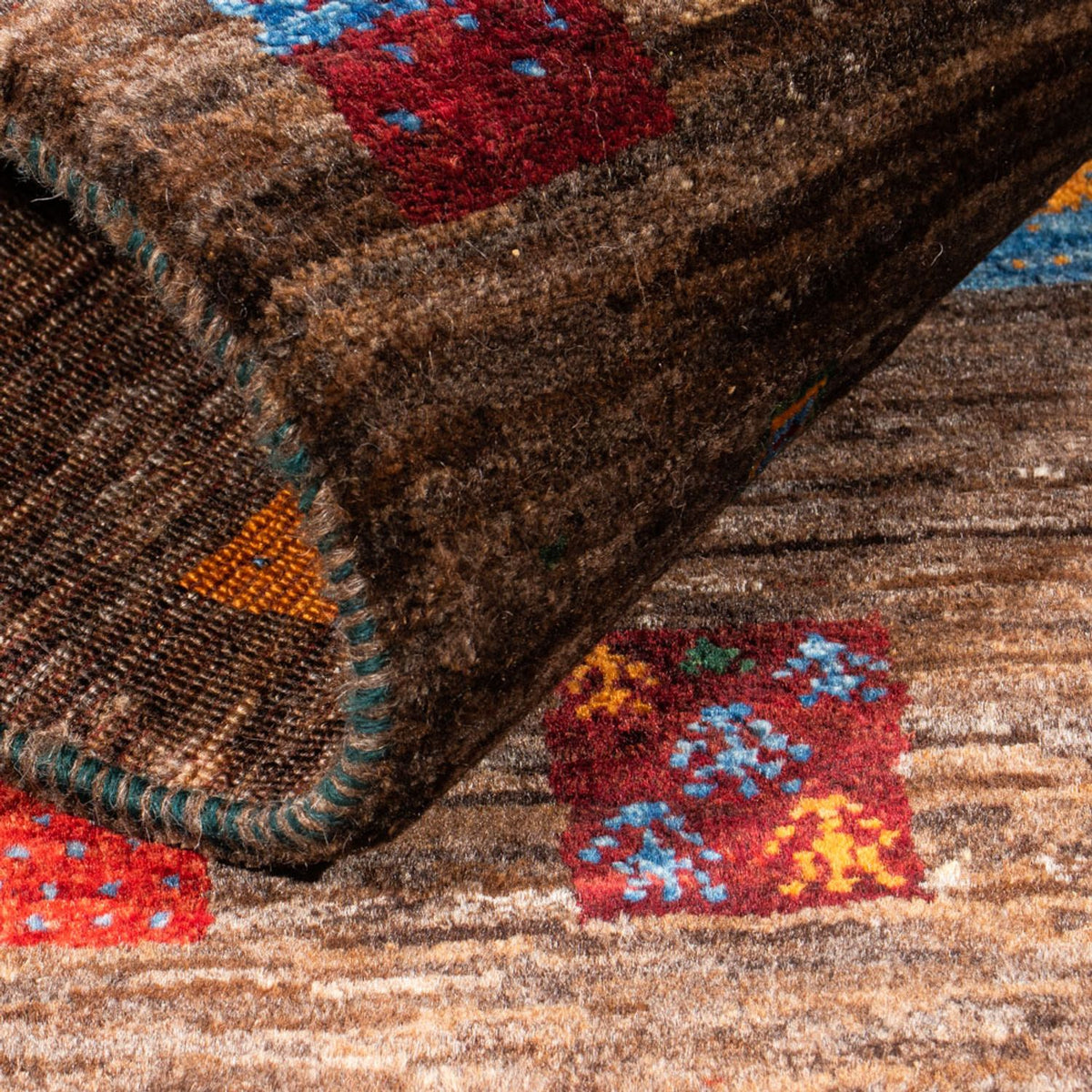 Alfombra Gabbeh - Loribaft Persa - Real - 119 x 82 cm - gris