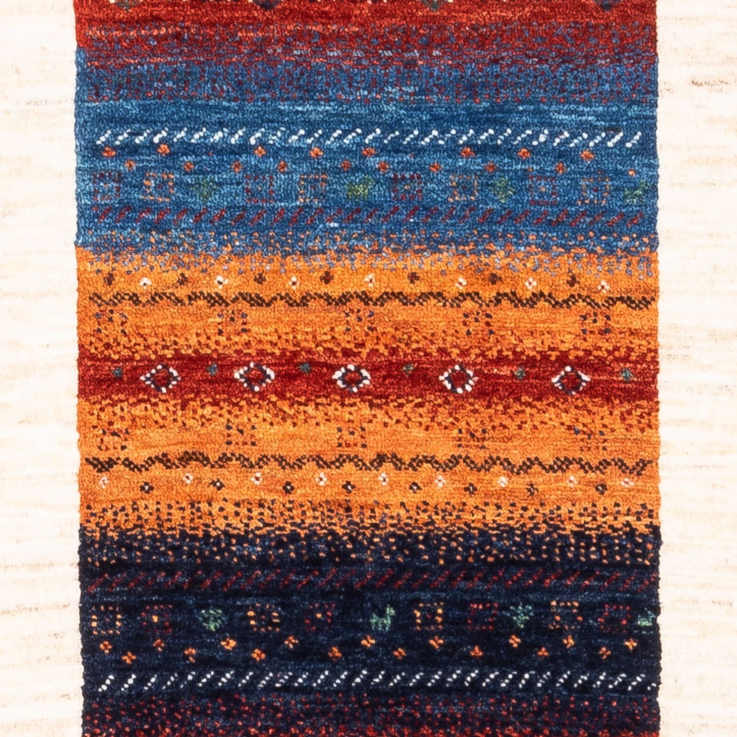 Alfombra Gabbeh - Loribaft Persa - Real - 140 x 84 cm - multicolor