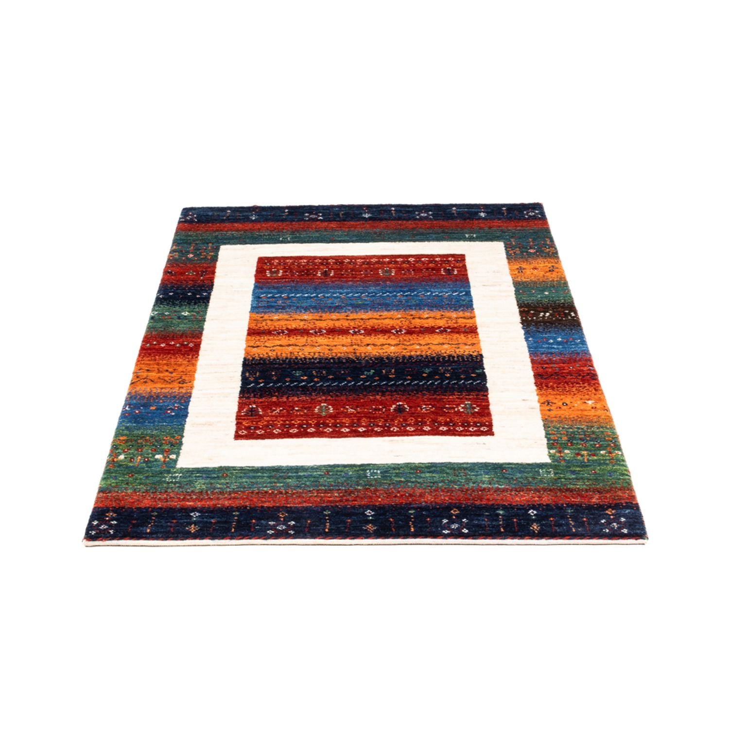 Alfombra Gabbeh - Loribaft Persa - Real - 140 x 84 cm - multicolor
