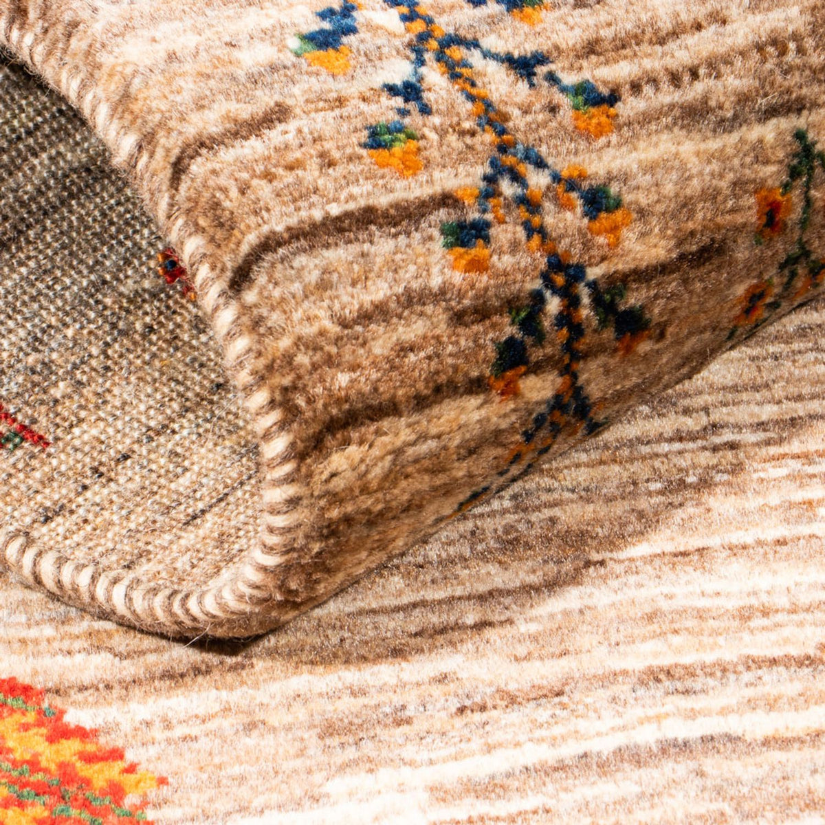 Alfombra Gabbeh - Loribaft Persa - Real - 133 x 81 cm - multicolor