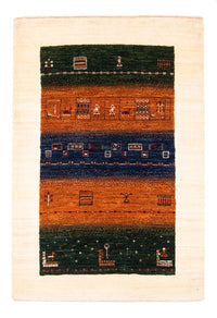 Alfombra Gabbeh - Loribaft Persa - Real - 129 x 88 cm - multicolor