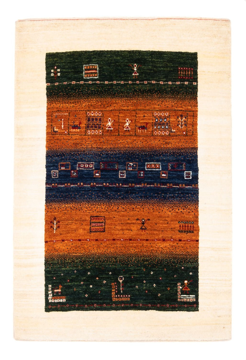 Alfombra Gabbeh - Loribaft Persa - Real - 129 x 88 cm - multicolor