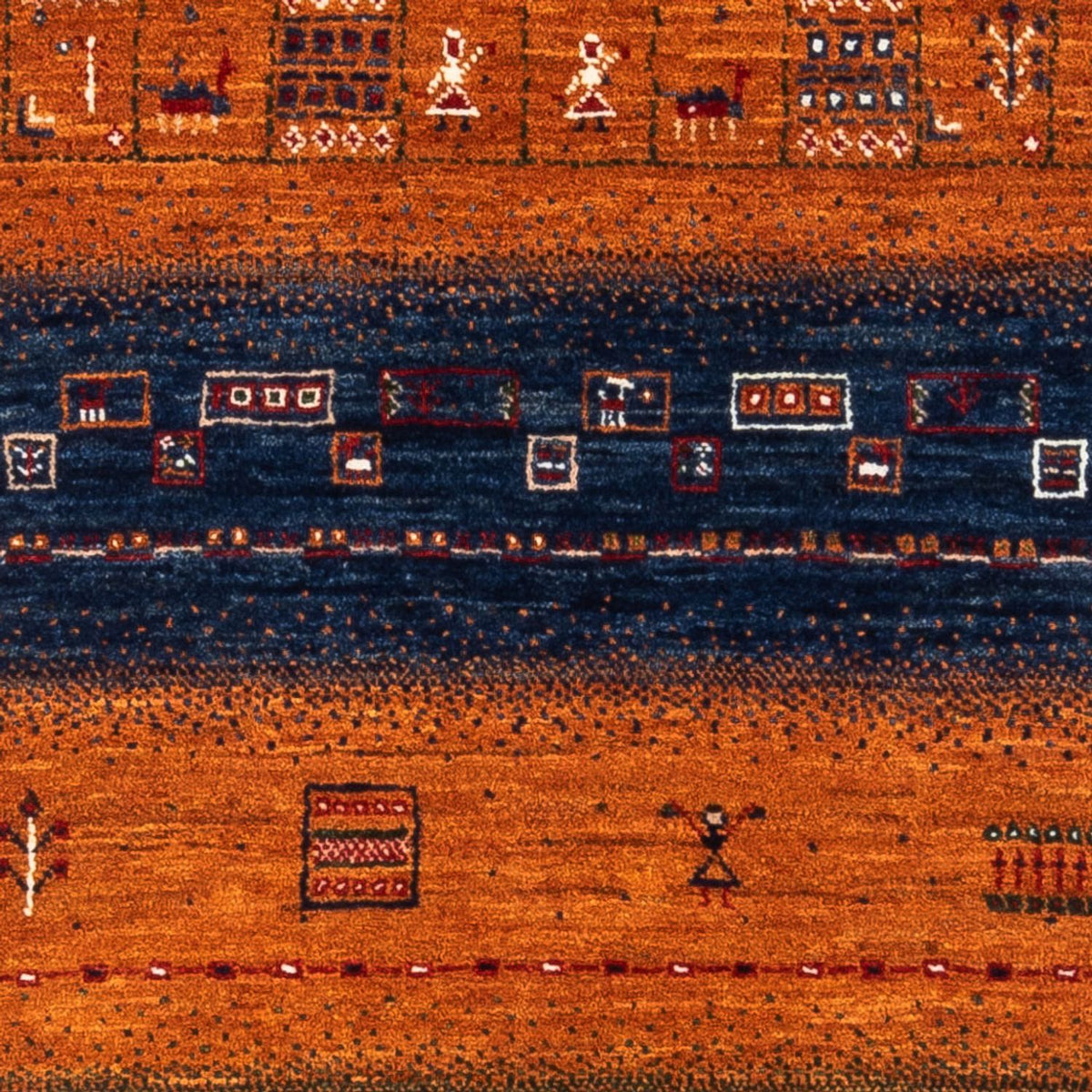 Alfombra Gabbeh - Loribaft Persa - Real - 129 x 88 cm - multicolor