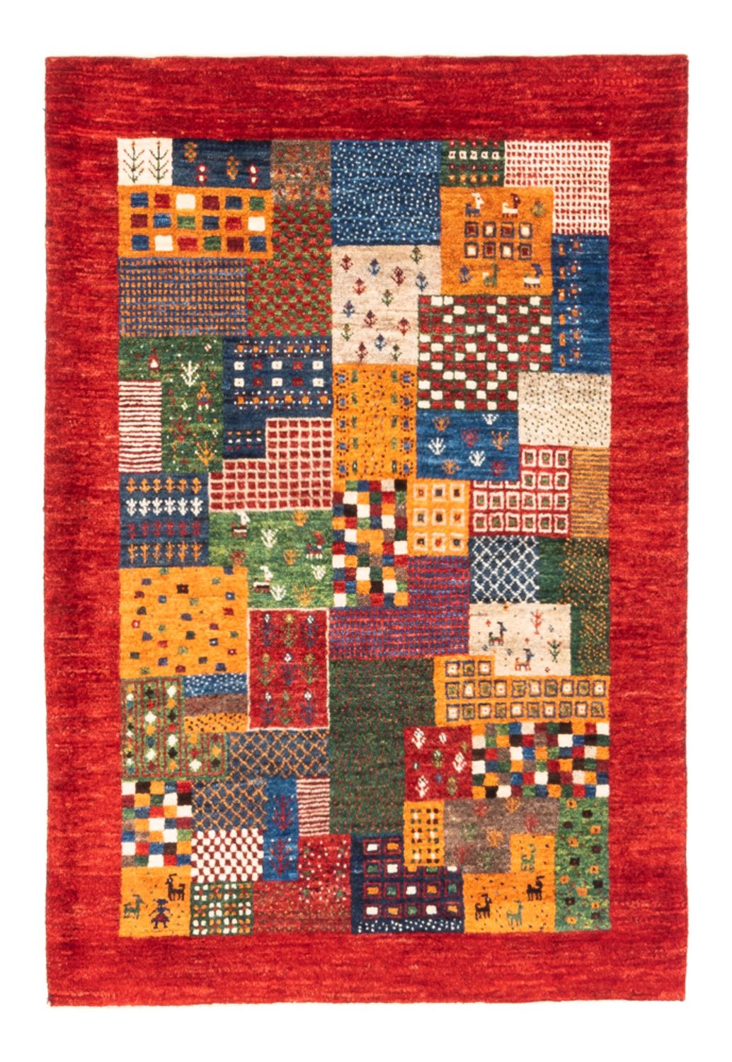 Alfombra Gabbeh - Loribaft Persa - Real - 126 x 86 cm - multicolor