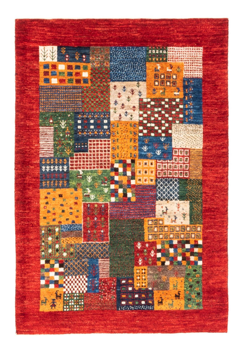 Alfombra Gabbeh - Loribaft Persa - Real - 126 x 86 cm - multicolor