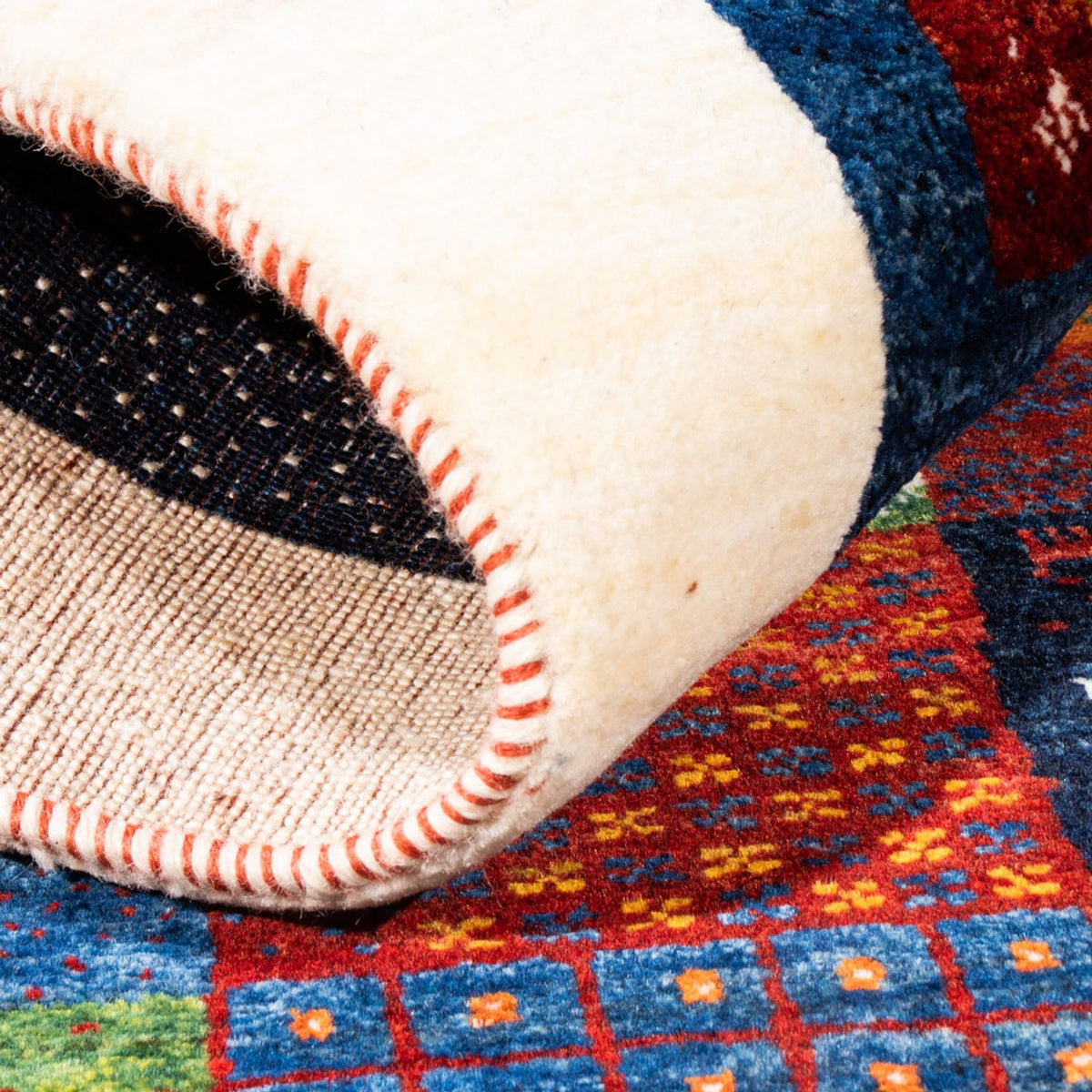 Alfombra Gabbeh - Loribaft Persa - Real - 134 x 84 cm - multicolor