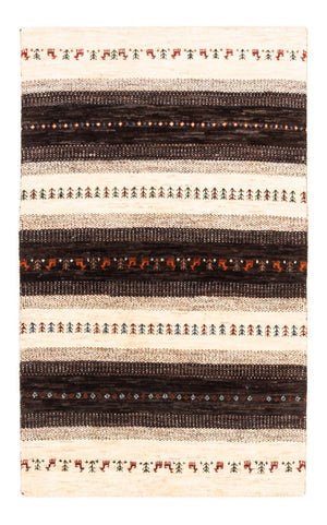 Alfombra Gabbeh - Loribaft Persa - Real - 128 x 81 cm - gris