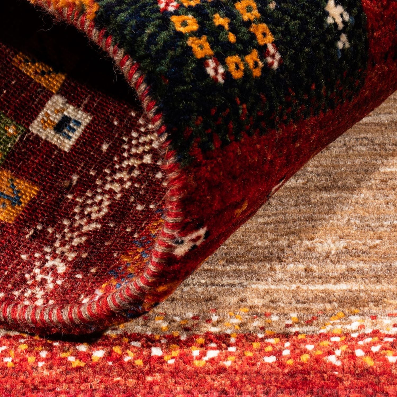 Alfombra Gabbeh - Loribaft Persa - Real - 134 x 92 cm - multicolor