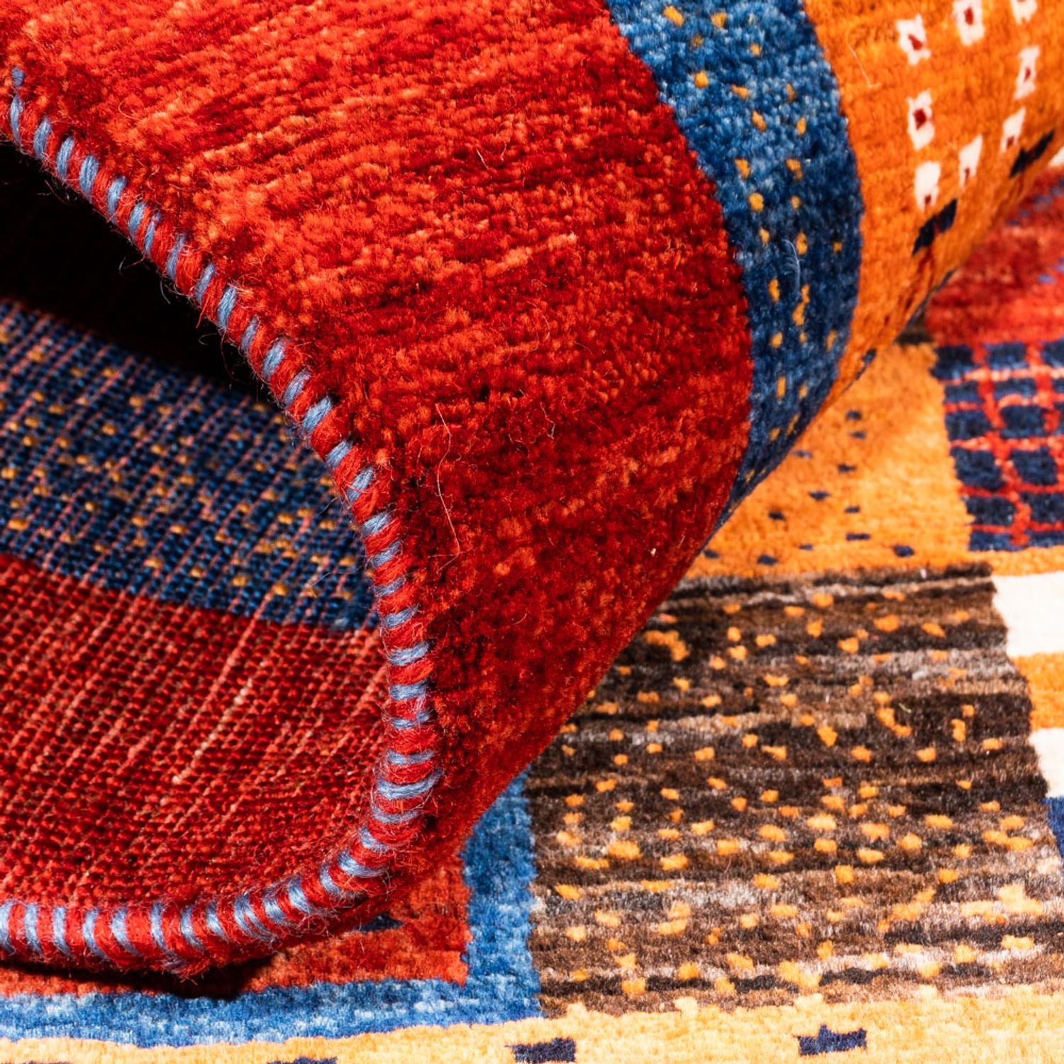 Alfombra Gabbeh - Loribaft Persa - Real - 143 x 101 cm - multicolor