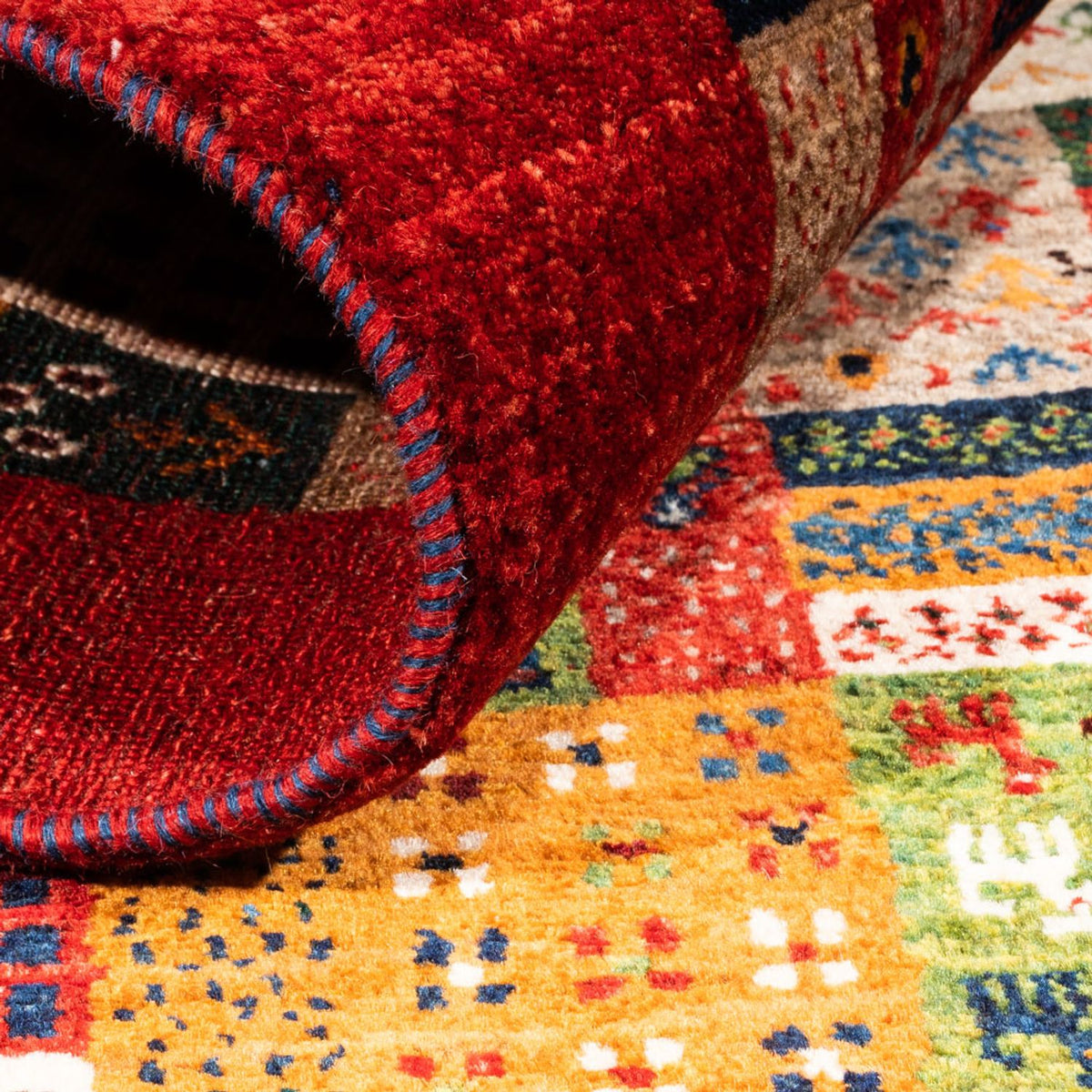 Alfombra Gabbeh - Loribaft Persa - Real - 142 x 88 cm - multicolor