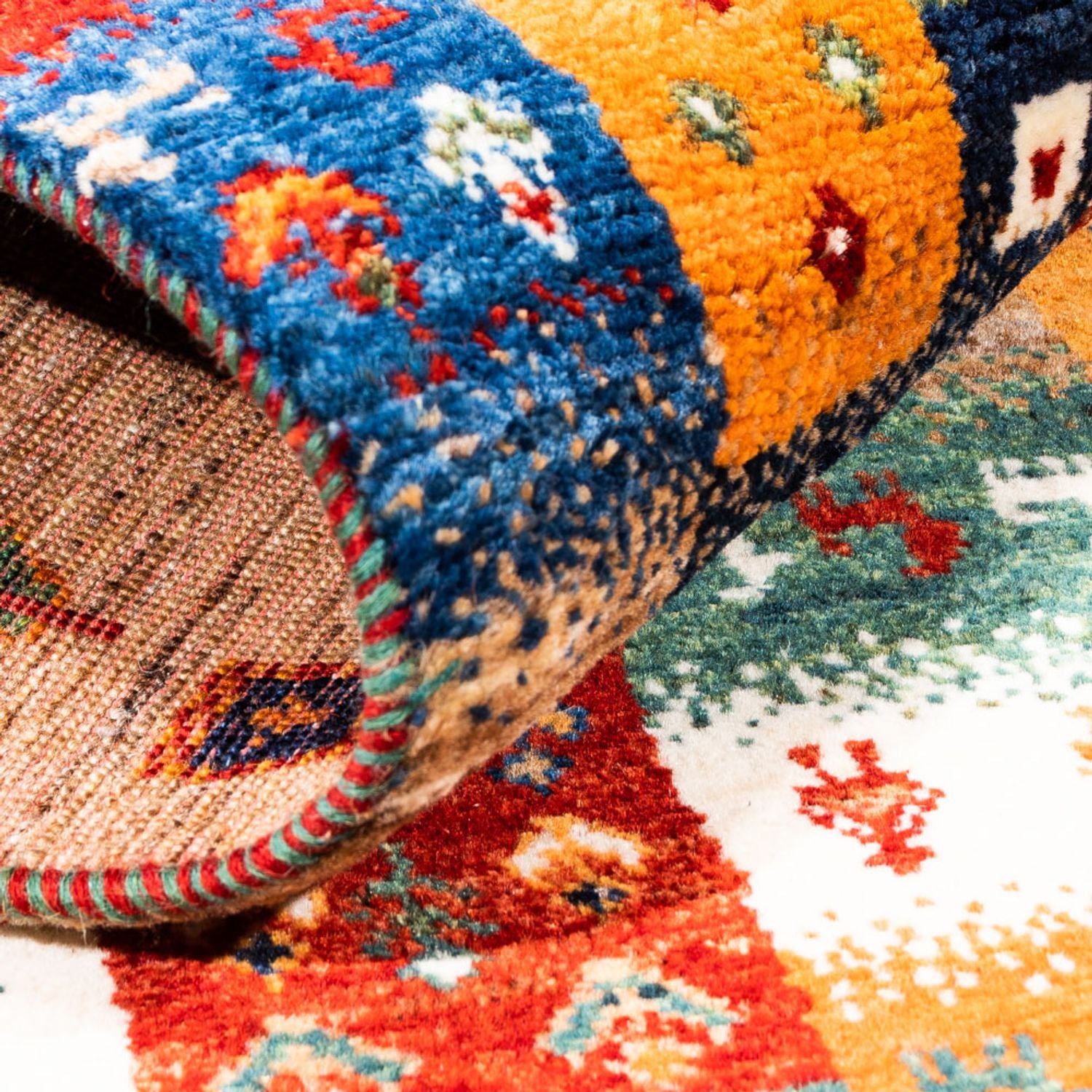 Alfombra Gabbeh - Loribaft Persa - Real - 153 x 100 cm - multicolor