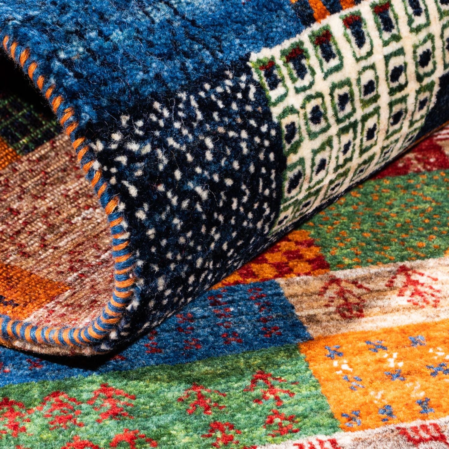 Alfombra Gabbeh - Loribaft Persa - Real - 147 x 100 cm - multicolor