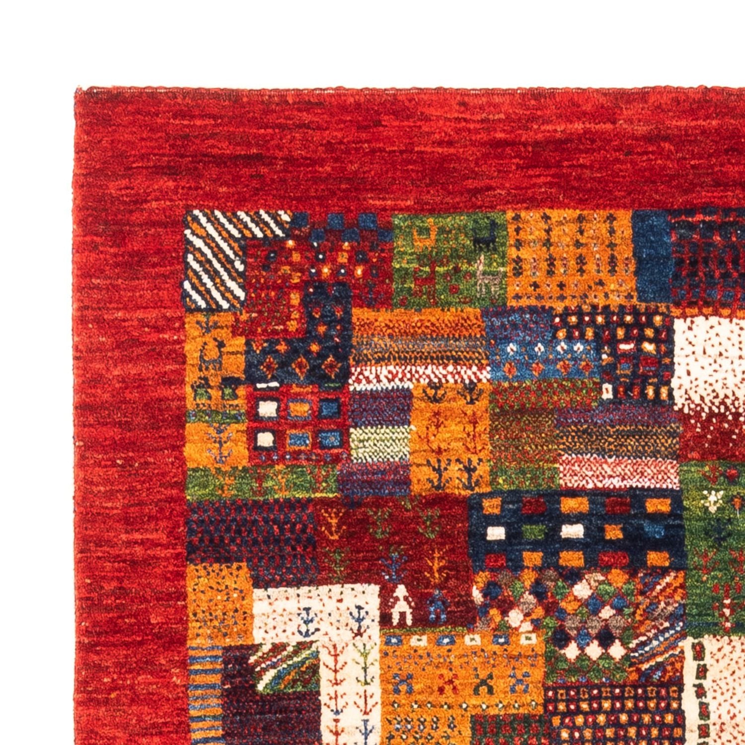 Alfombra Gabbeh - Loribaft Persa - Real cuadrado  - 123 x 110 cm - multicolor