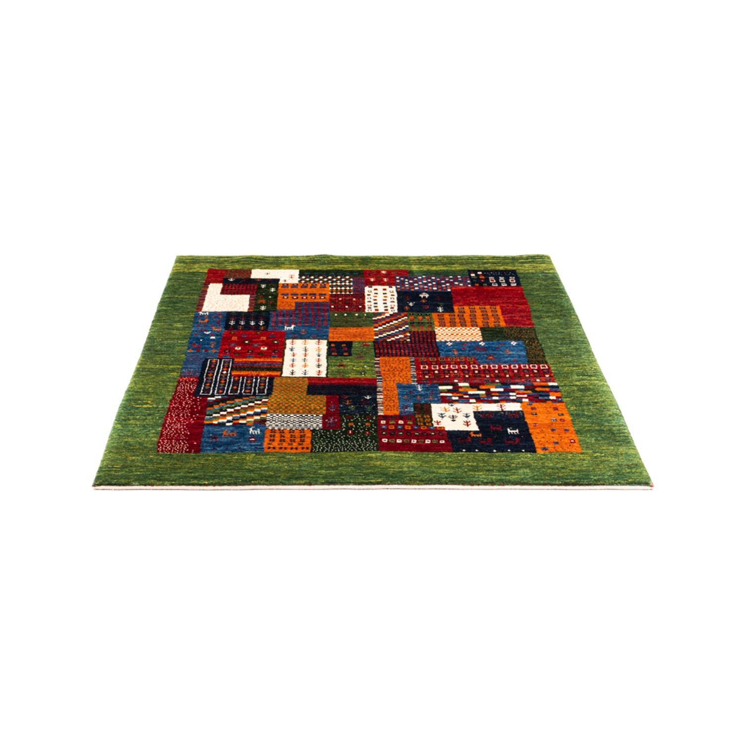 Alfombra Gabbeh - Loribaft Persa - Real cuadrado  - 129 x 120 cm - multicolor