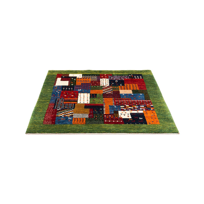 Alfombra Gabbeh - Loribaft Persa - Real cuadrado  - 129 x 120 cm - multicolor