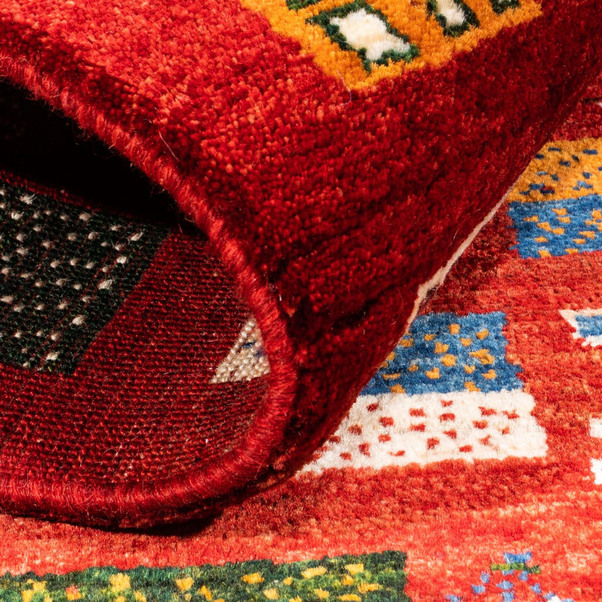 Alfombra Gabbeh - Loribaft Persa - Real - 126 x 84 cm - multicolor