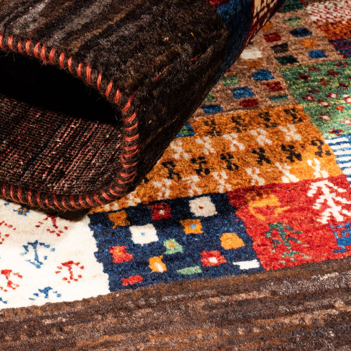 Alfombra Gabbeh - Loribaft Persa - Real - 128 x 86 cm - multicolor