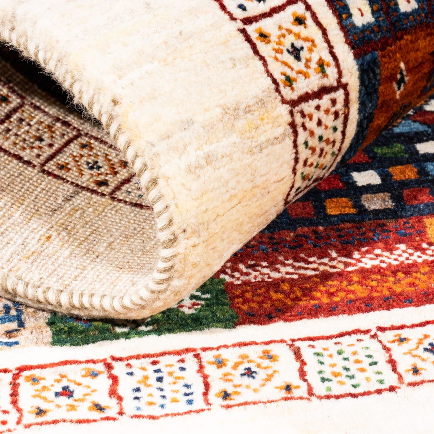 Alfombra Gabbeh - Loribaft Persa - Real - 125 x 82 cm - multicolor