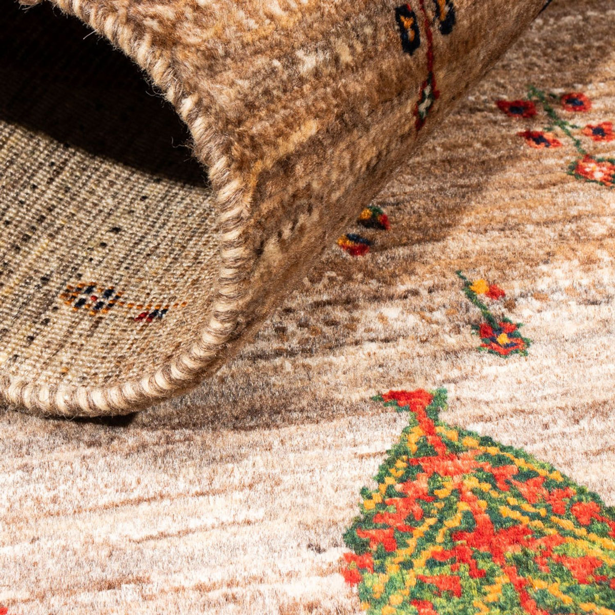 Alfombra Gabbeh - Loribaft Persa - Real - 133 x 83 cm - gris