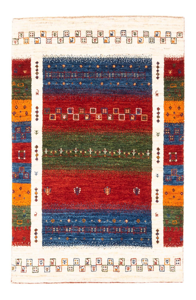 Alfombra Gabbeh - Loribaft Persa - Real - 122 x 82 cm - multicolor