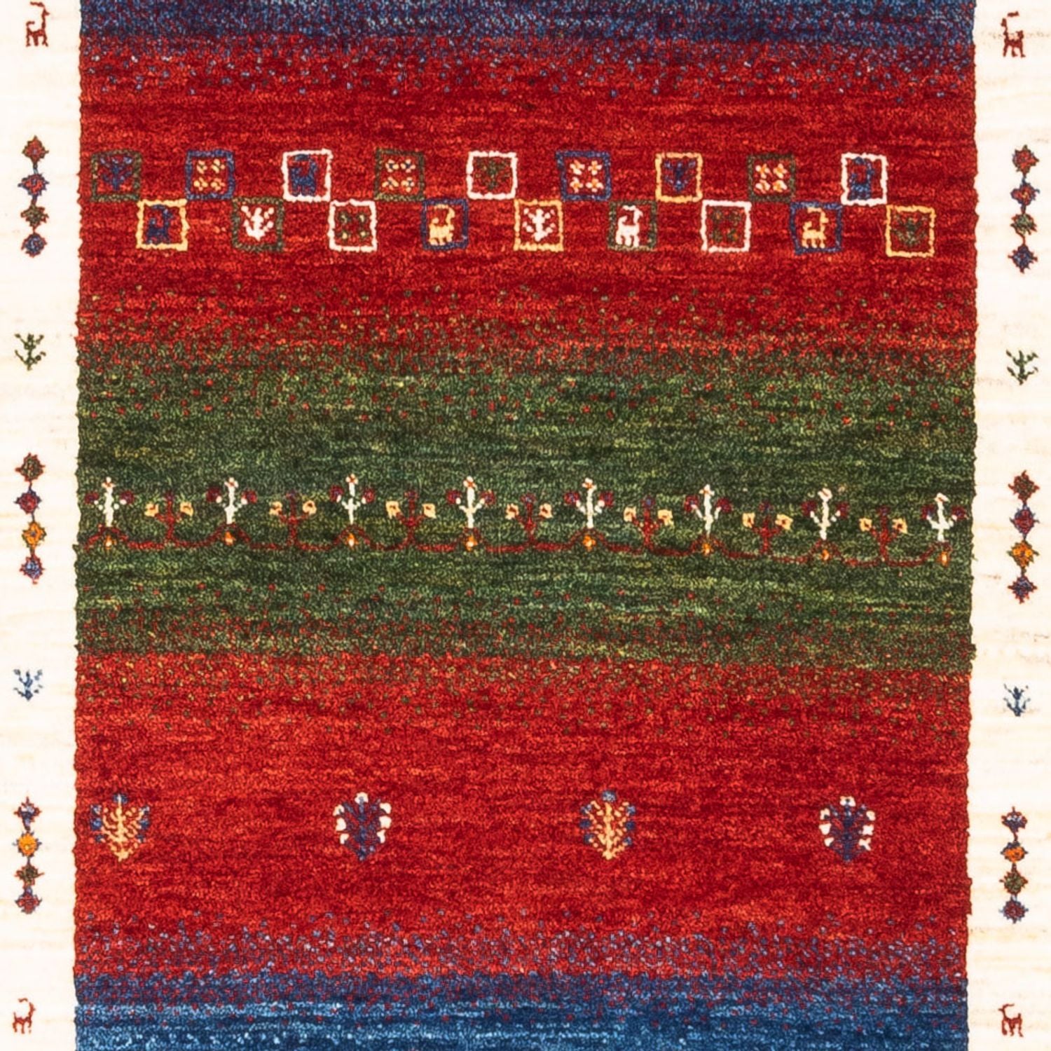 Alfombra Gabbeh - Loribaft Persa - Real - 122 x 82 cm - multicolor