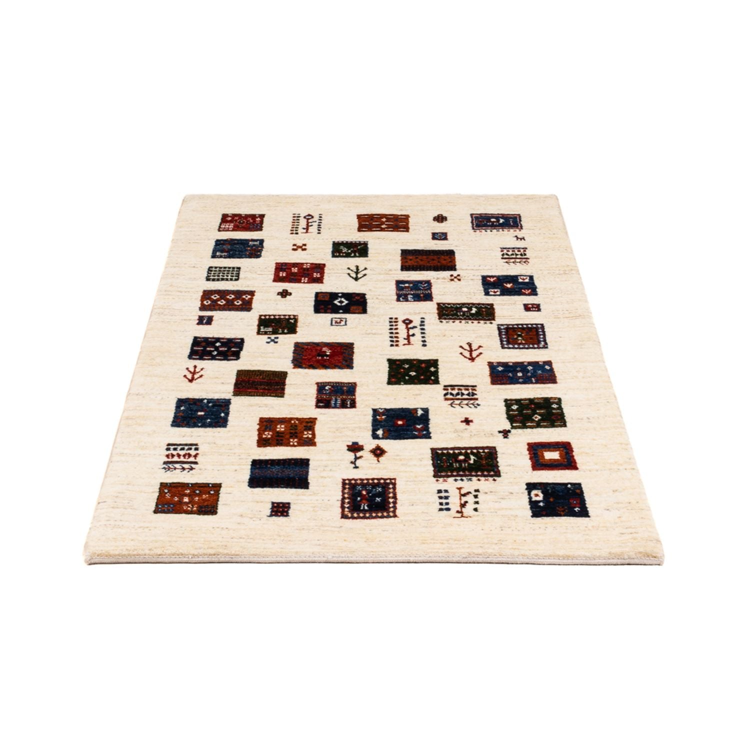 Alfombra Gabbeh - Loribaft Persa - Real - 130 x 82 cm - crema