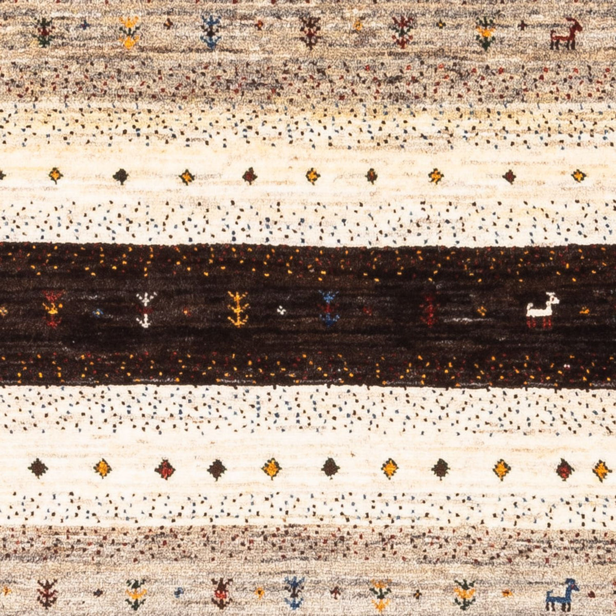 Alfombra Gabbeh - Loribaft Persa - Real - 121 x 84 cm - multicolor