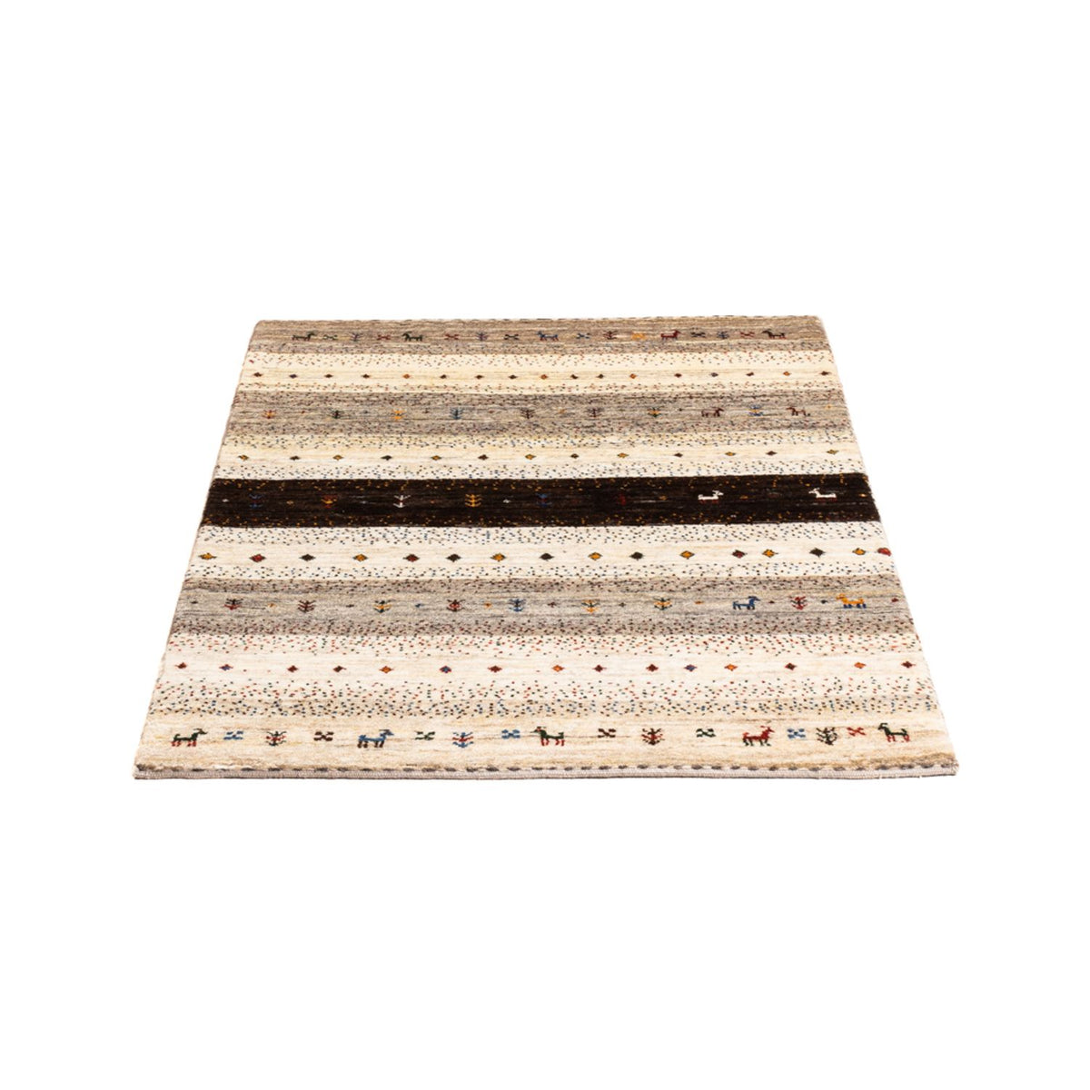 Alfombra Gabbeh - Loribaft Persa - Real - 121 x 84 cm - multicolor