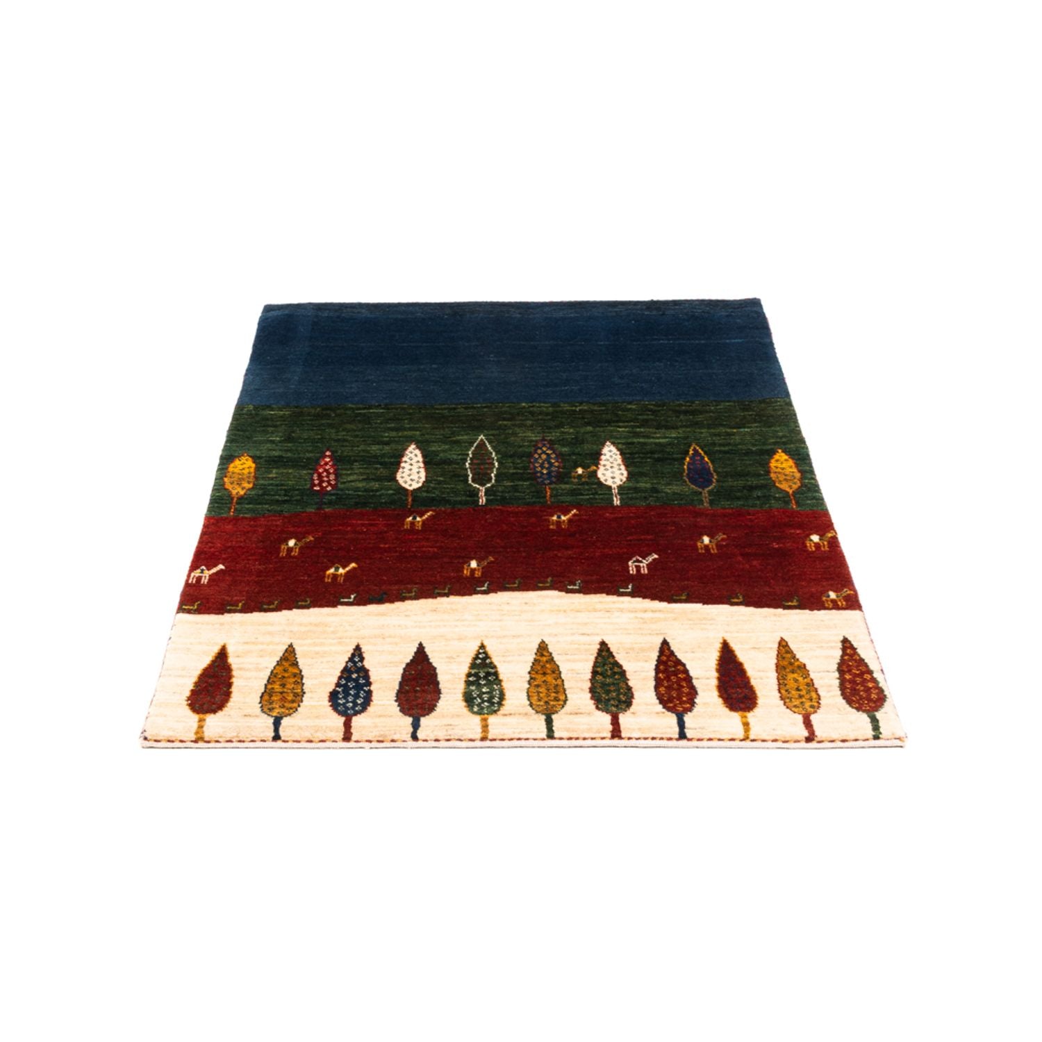 Alfombra Gabbeh - Loribaft Persa - Real - 122 x 83 cm - multicolor