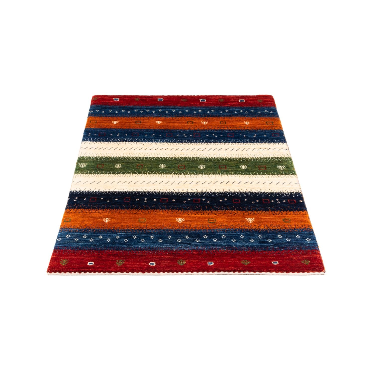 Alfombra Gabbeh - Loribaft Persa - Real - 140 x 85 cm - multicolor