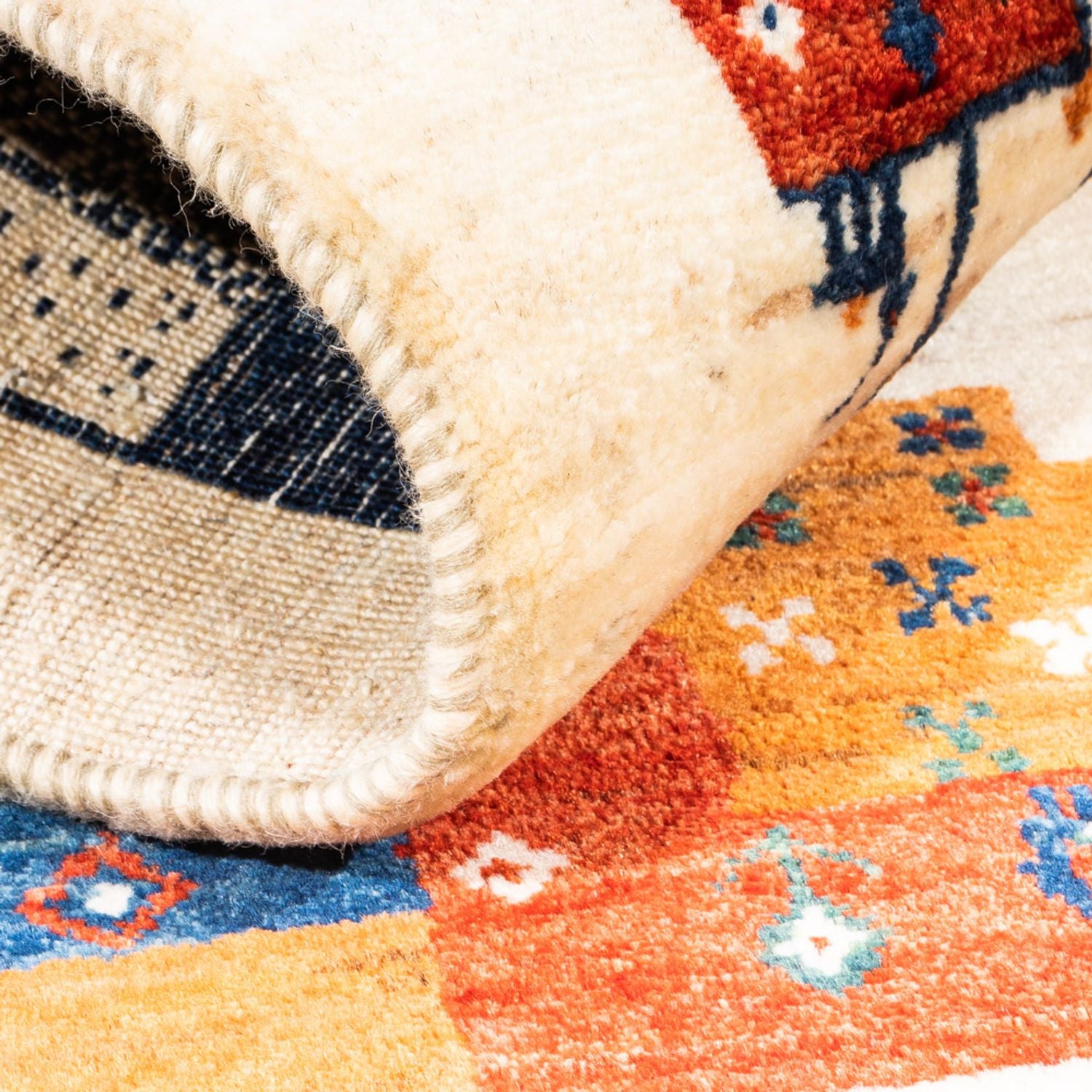Alfombra Gabbeh - Loribaft Persa - Real - 130 x 85 cm - multicolor