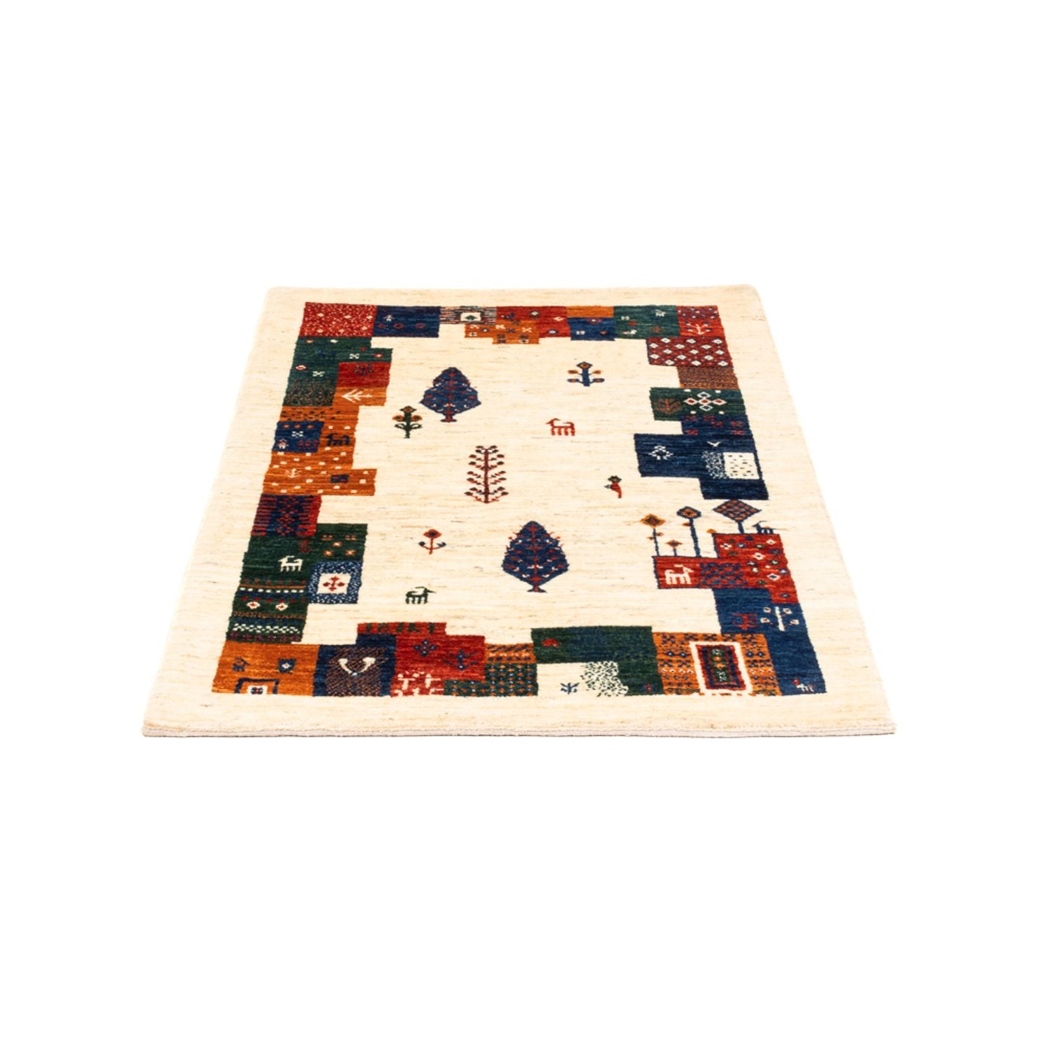 Alfombra Gabbeh - Loribaft Persa - Real - 130 x 85 cm - multicolor