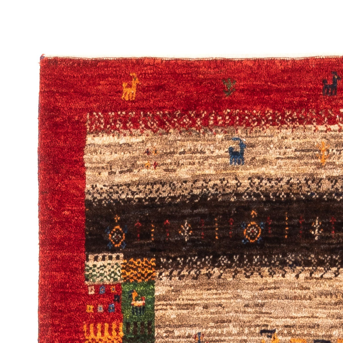 Alfombra Gabbeh - Loribaft Persa - Real - 130 x 87 cm - gris