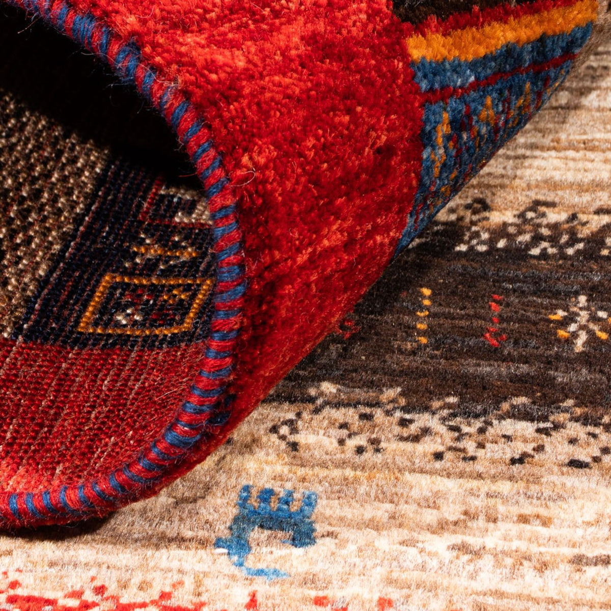 Alfombra Gabbeh - Loribaft Persa - Real - 130 x 87 cm - gris