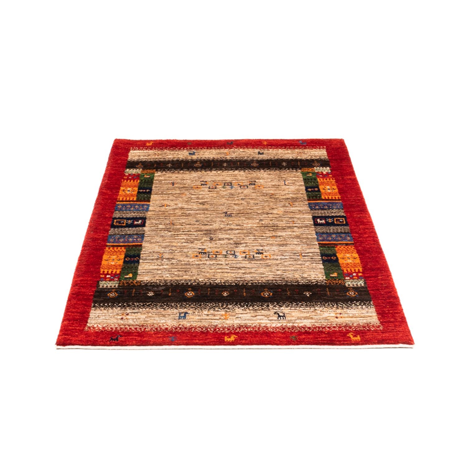 Alfombra Gabbeh - Loribaft Persa - Real - 130 x 87 cm - gris