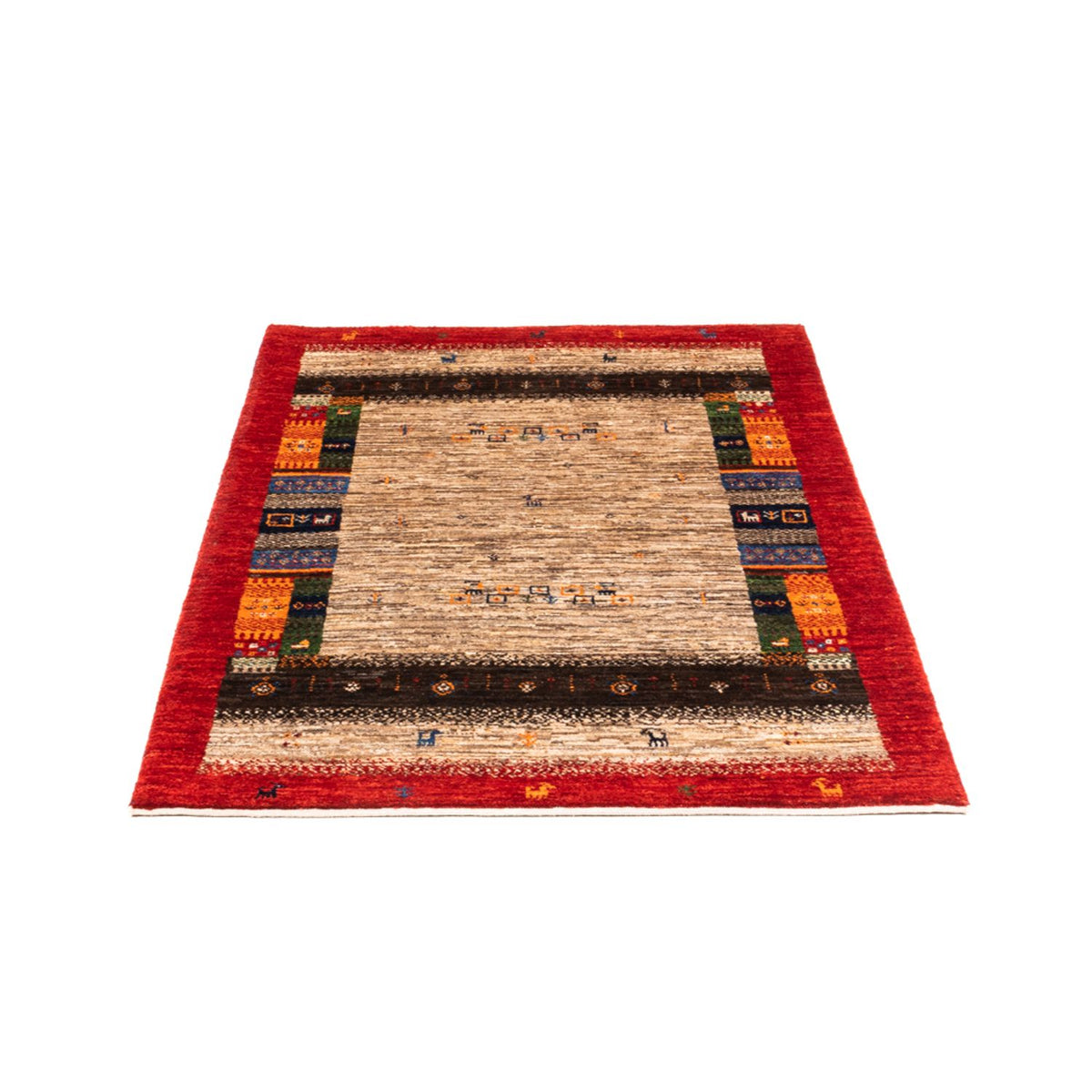 Alfombra Gabbeh - Loribaft Persa - Real - 130 x 87 cm - gris