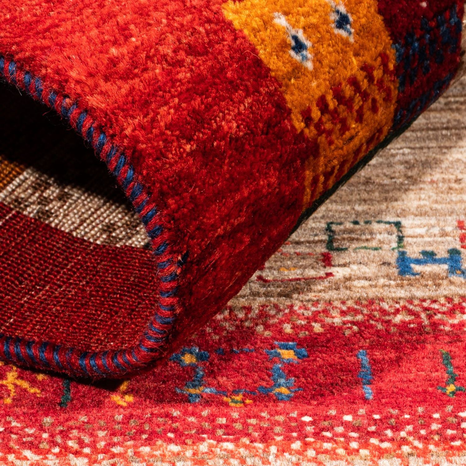 Alfombra Gabbeh - Loribaft Persa - Real - 140 x 83 cm - multicolor