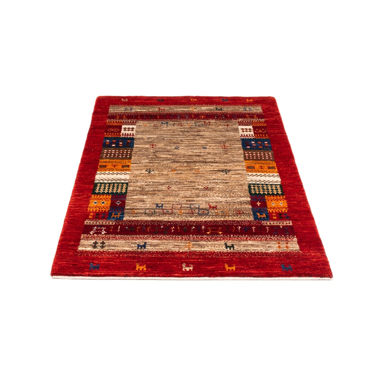 Alfombra Gabbeh - Loribaft Persa - Real - 140 x 83 cm - multicolor