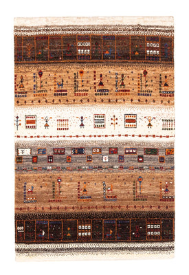 Alfombra Gabbeh - Loribaft Persa - Real - 124 x 85 cm - multicolor