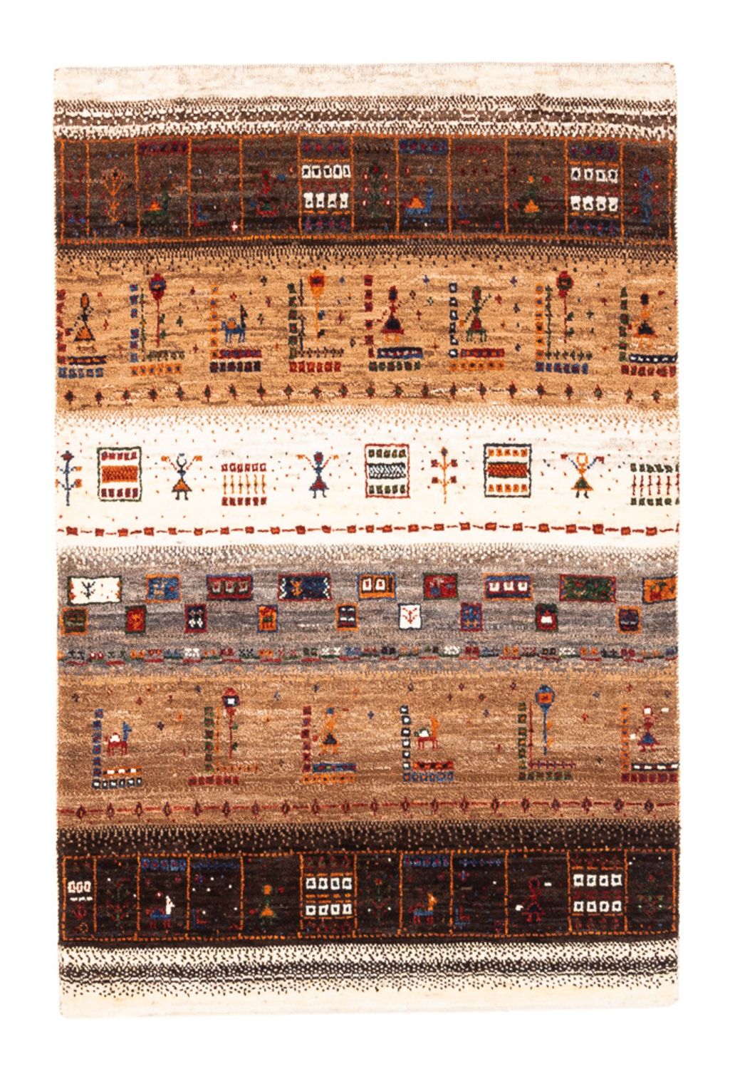 Alfombra Gabbeh - Loribaft Persa - Real - 124 x 85 cm - multicolor