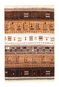 Alfombra Gabbeh - Loribaft Persa - Real - 124 x 85 cm - multicolor