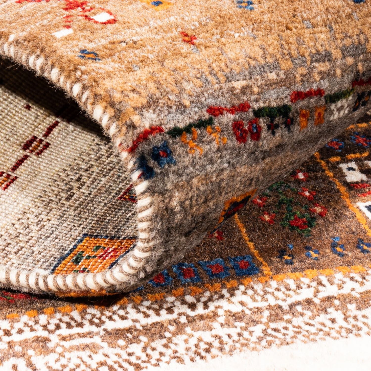 Alfombra Gabbeh - Loribaft Persa - Real - 124 x 85 cm - multicolor