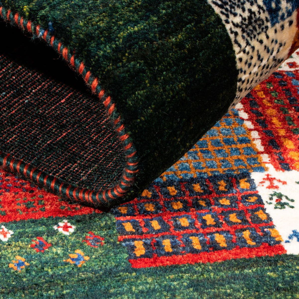 Alfombra Gabbeh - Loribaft Persa - Real - 133 x 83 cm - multicolor