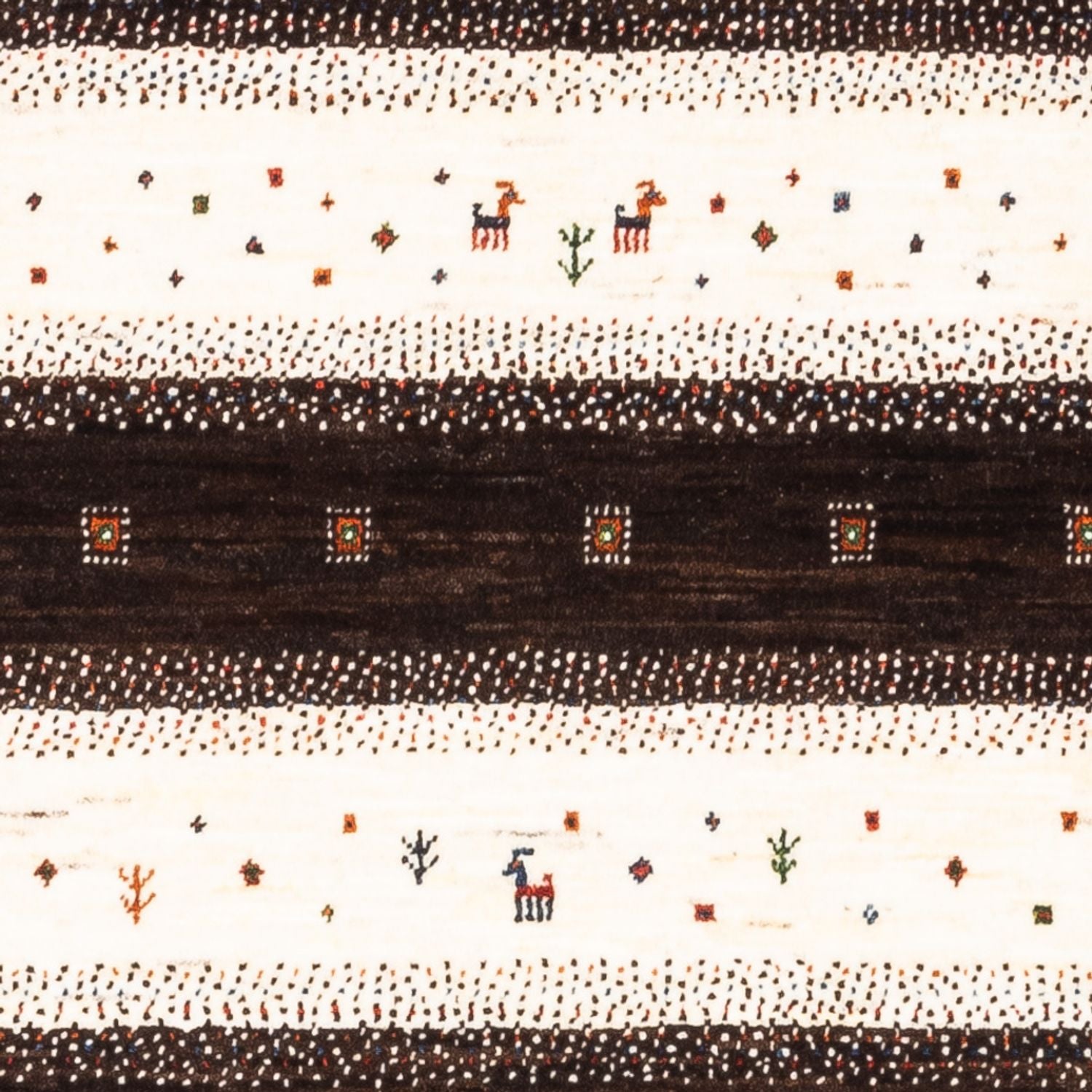 Alfombra Gabbeh - Loribaft Persa - Real - 136 x 84 cm - multicolor