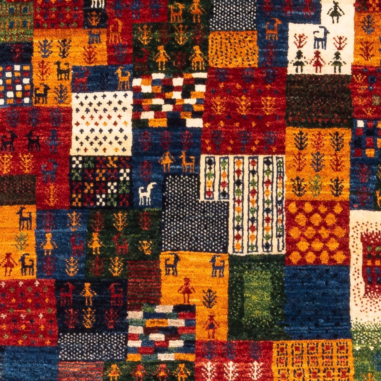 Alfombra Gabbeh - Loribaft Persa - Real - 134 x 88 cm - multicolor