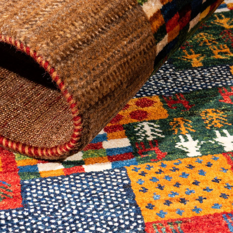 Alfombra Gabbeh - Loribaft Persa - Real - 134 x 88 cm - multicolor