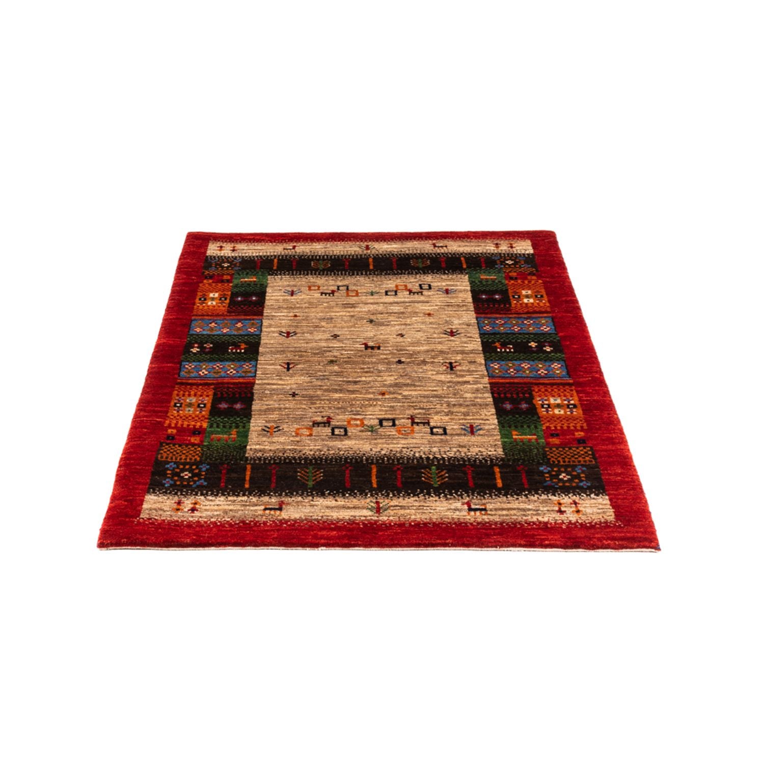 Alfombra Gabbeh - Loribaft Persa - Real - 125 x 87 cm - multicolor