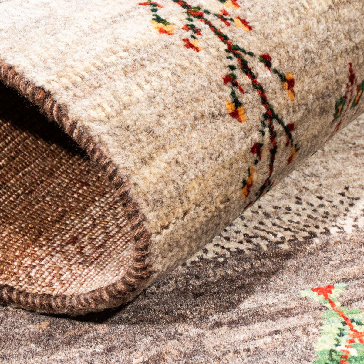 Alfombra Gabbeh - Loribaft Persa - Real - 130 x 84 cm - multicolor