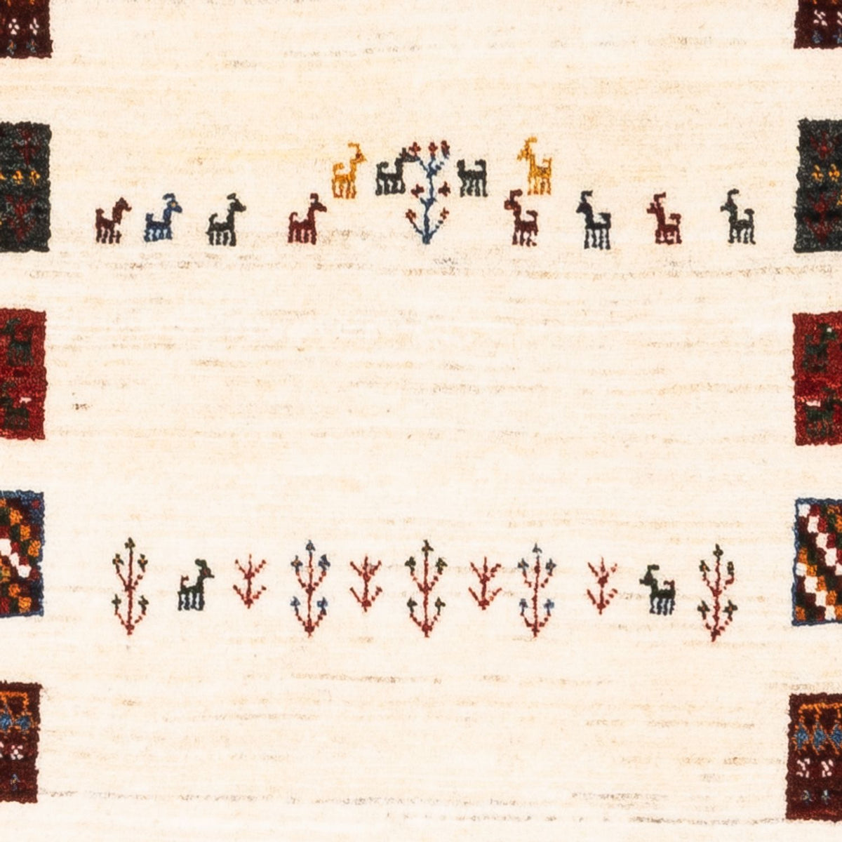 Alfombra Gabbeh - Loribaft Persa - Real - 132 x 84 cm - multicolor